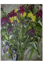  Цветы картина хризантемы маслом. Частная коллекция (Россия)