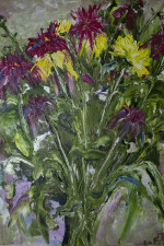  Цветы картина хризантемы маслом. Частная коллекция (Россия)