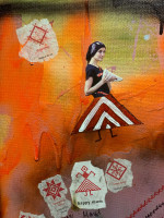 Абстрактная картина маслом, 100Х70см., 2021-22