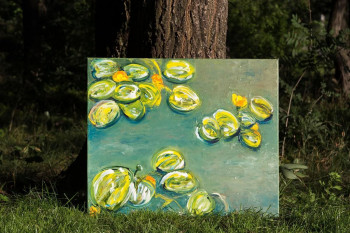 Картина маслом на холсте. Кувшинки 50Х60, частная коллекция