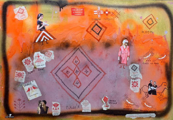 Абстрактная картина маслом, 100Х70см., 2021-22