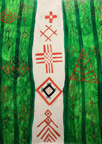 Абстрактная картина маслом, 100Х70см., 2021-21