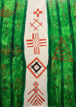 Абстрактная картина маслом, 100Х70см., 2021-21